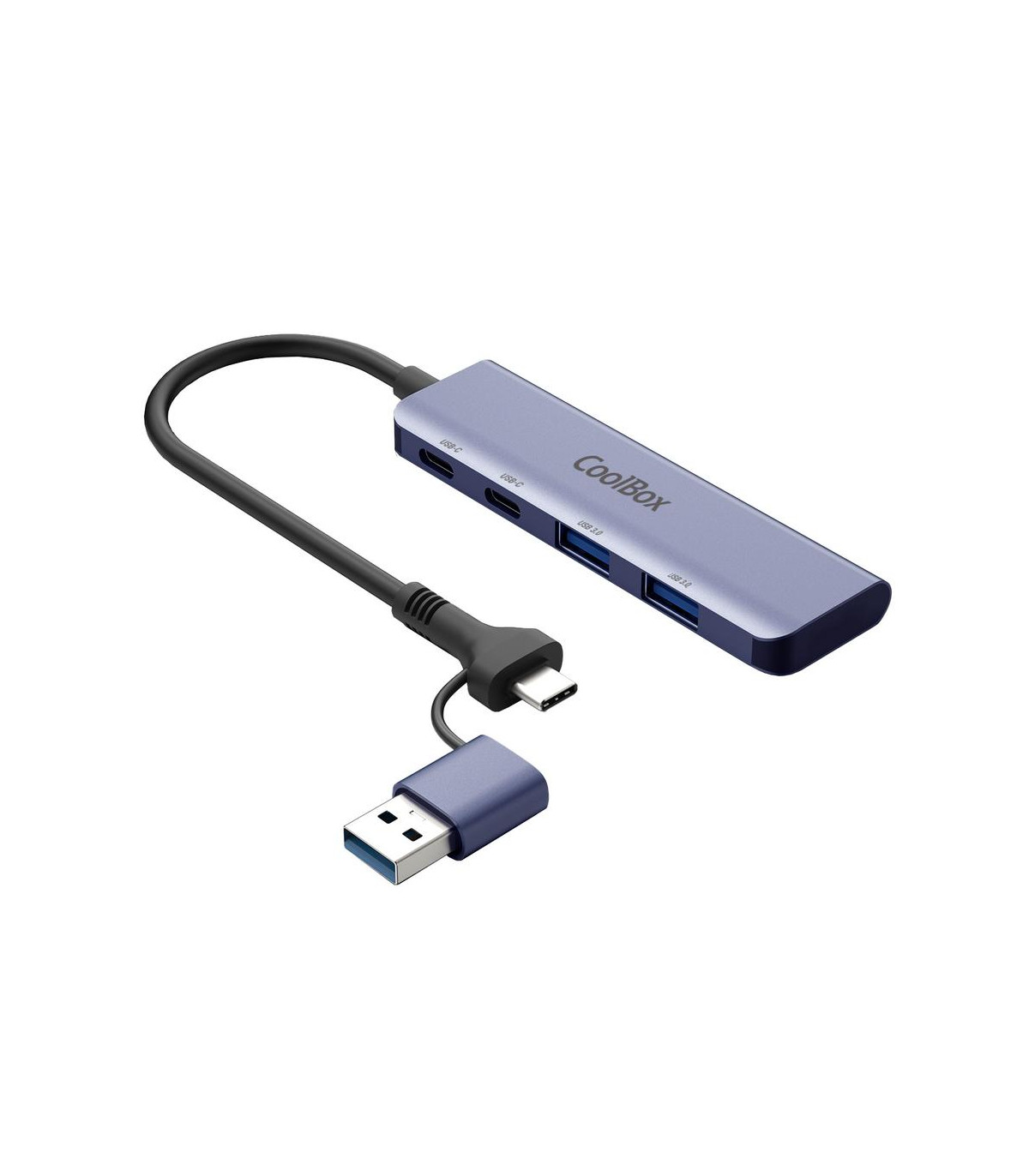 Hub coolbox aluminio usb - c - a -  2xusb - c + 2xusb - a 3.2 gen1