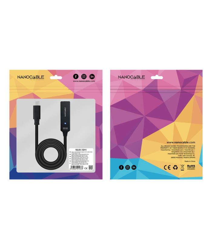 Cable prolongador nanocable con amplificador usb 3.2 gen1 usb - c - m - usb - c - h - 5 m