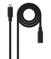 Cable prolongador nanocable usb - c 3.2 gen2x2 20gbp 100w - 5a - 4k - 60hz - usb - c - m - usb - c - h - negro - 1 m
