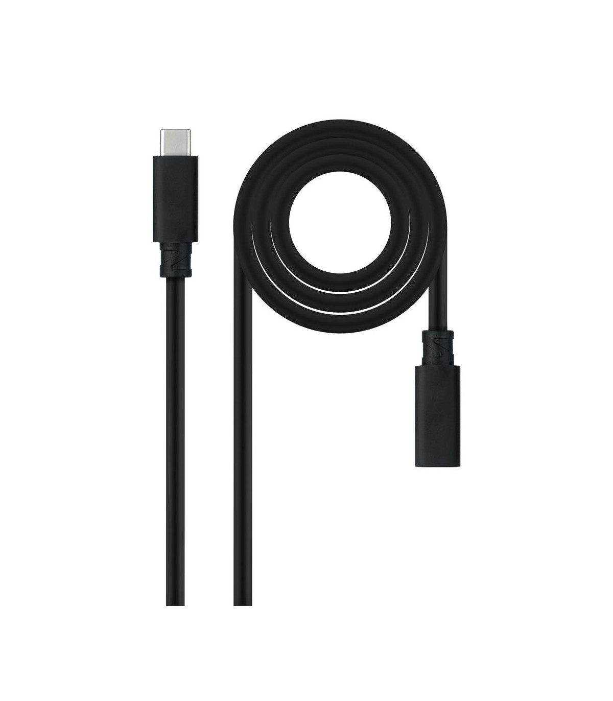 Cable prolongador nanocable usb - c 3.2 gen2x2 20gbp 100w - 5a - 4k - 60hz - usb - c - m - usb - c - h - negro - 1 m