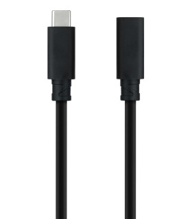Cable prolongador nanocable usb - c 3.2 gen2x2 20gbp 100w - 5a - 4k - 60hz - usb - c - m - usb - c - h - negro - 1 m