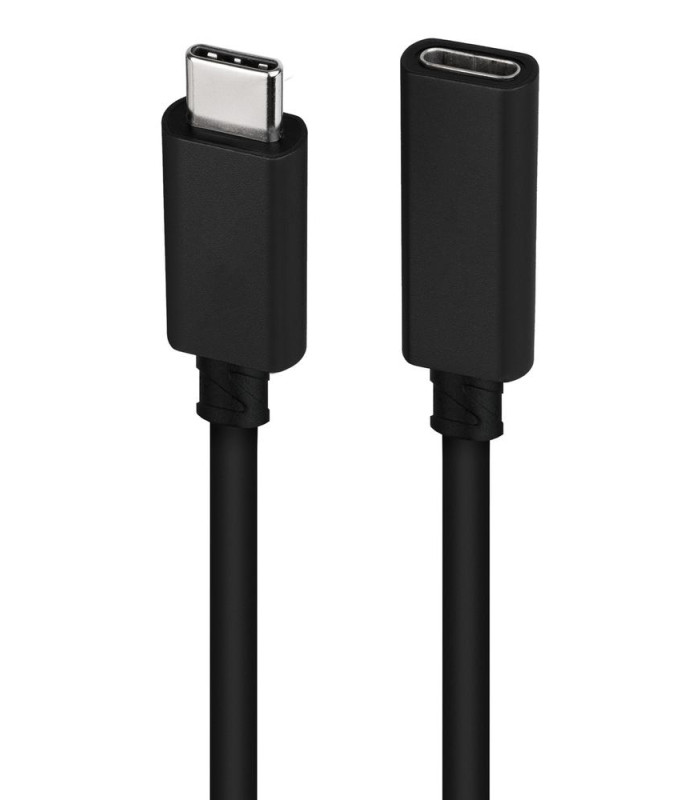Cable prolongador nanocable usb - c 3.2 gen2x2 20gbp 100w - 5a - 4k - 60hz - usb - c - m - usb - c - h - negro - 1 m
