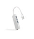 Hub nanocable usb - a 3.0. a 4xusb3.0 usb - a - m - usb 3.0 - h aluminio color plata 18 cm
