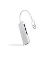 Hub nanocable usb - a 3.0. a 4xusb3.0 usb - a - m - usb 3.0 - h aluminio color plata 18 cm