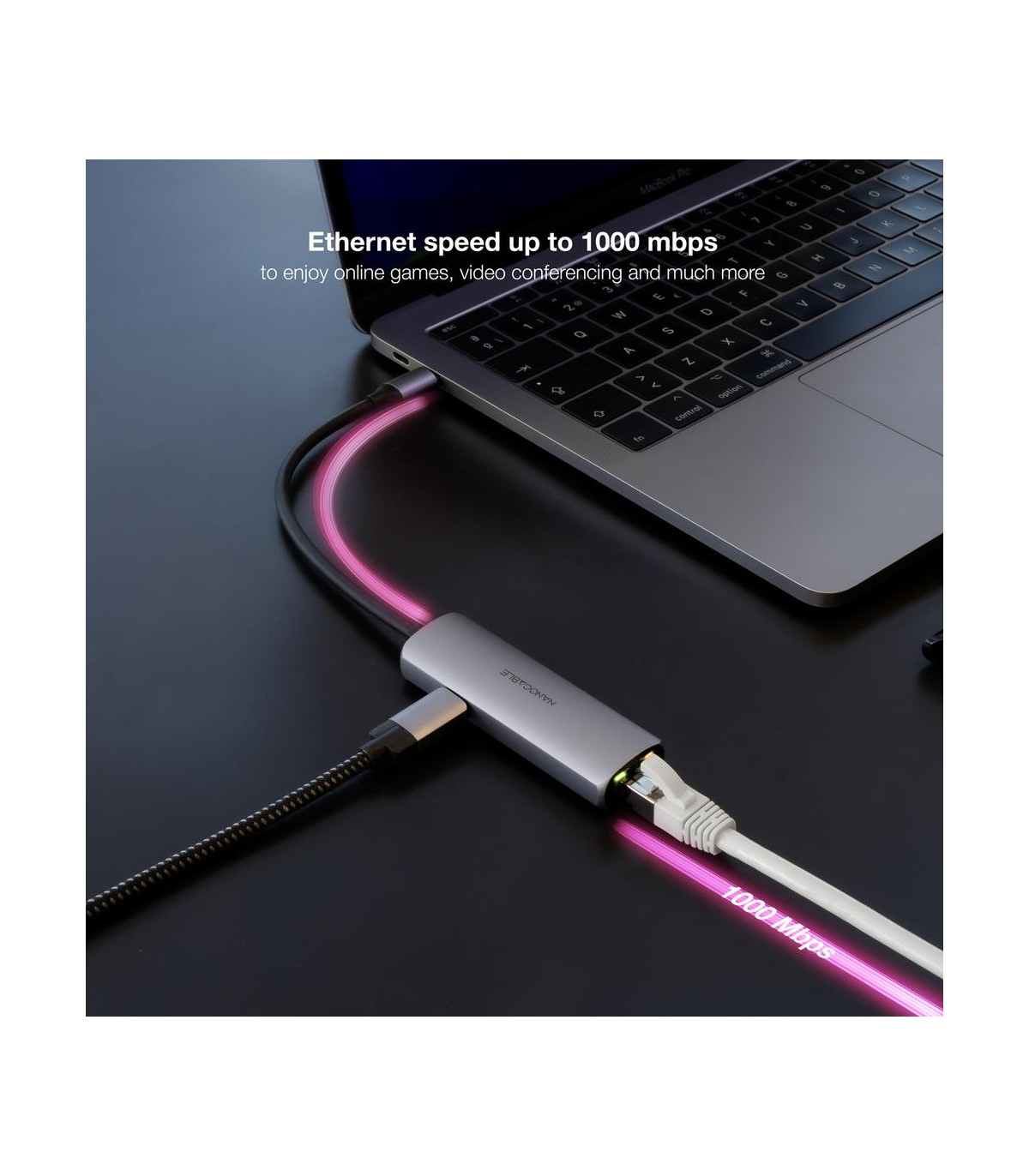 Adaptador coolbox usb - c 3.1 a rj45 con pd 100w usb - c - m aluminio color gris 18 cm