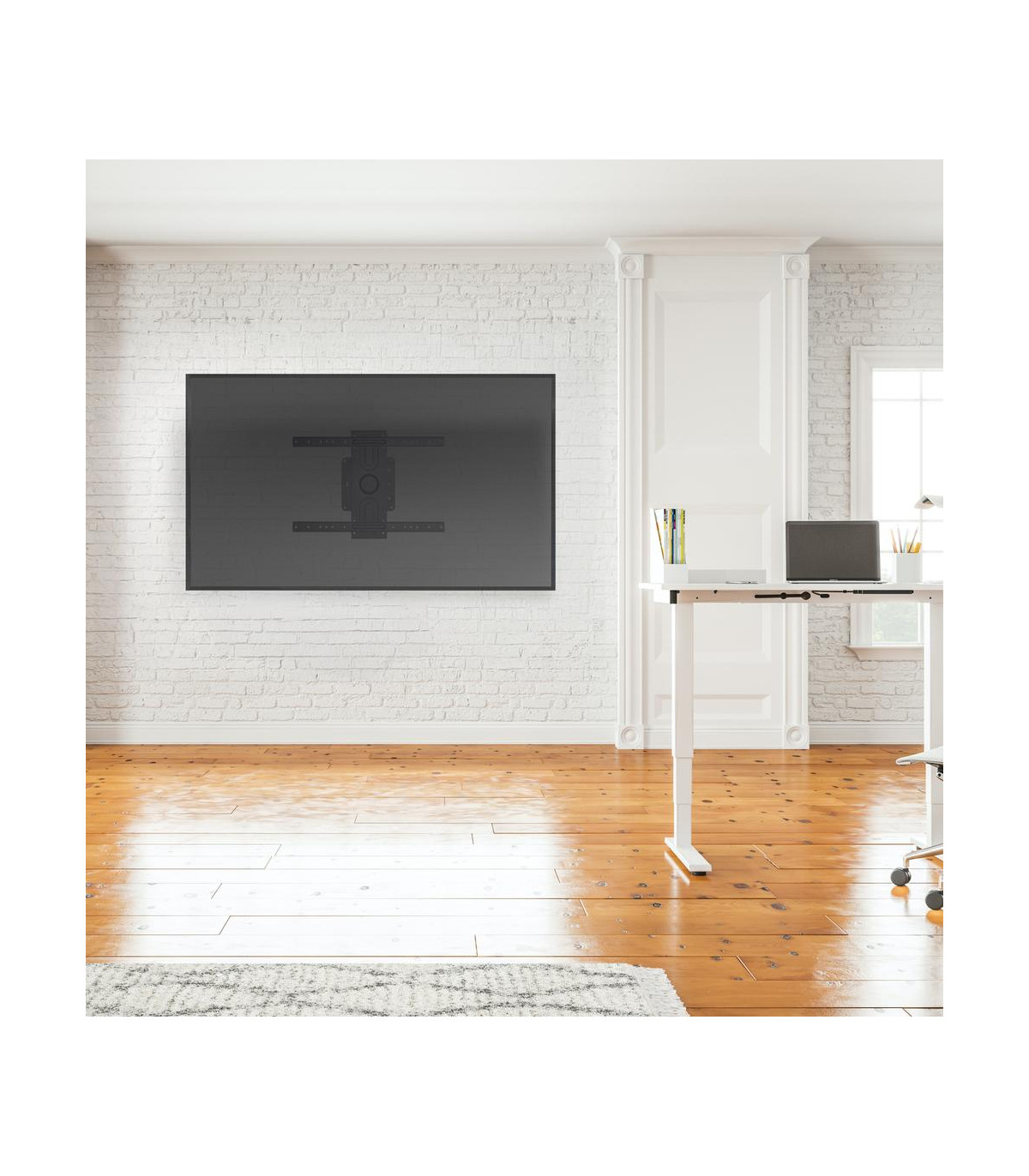 Soporte de pared tooq rotación 360° para pantallas 37 pulgadas -  80 pulgadas negro