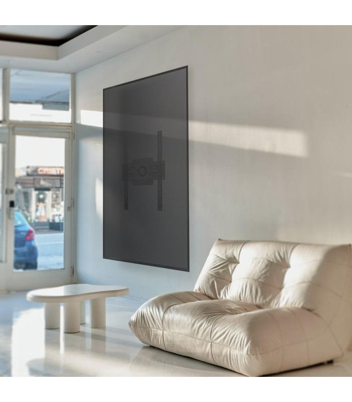 Soporte de pared tooq rotación 360° para pantallas 37 pulgadas -  80 pulgadas negro