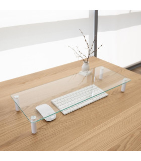 Soporte elevador tooq de vidrio para monitores