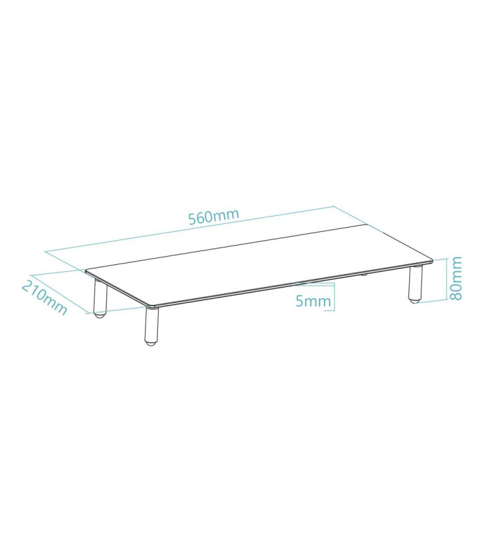Soporte elevador tooq de vidrio para monitores
