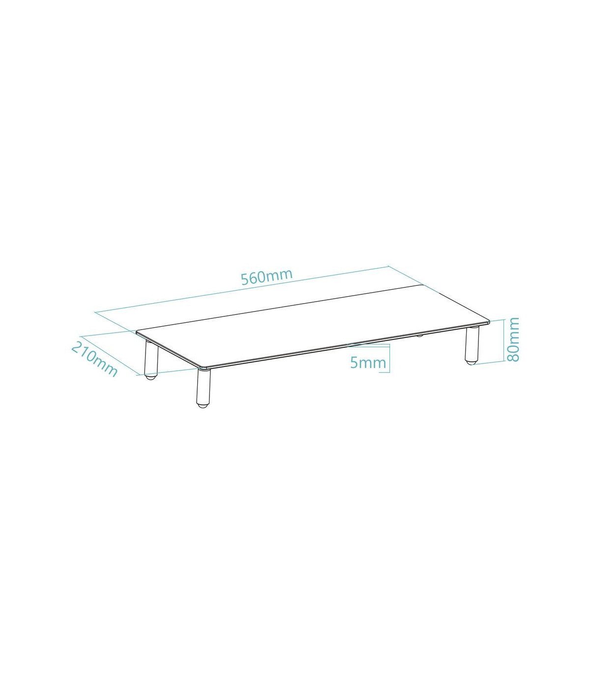 Soporte elevador tooq de vidrio para monitores