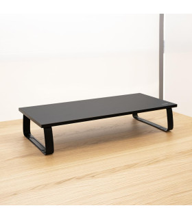 Soporte elevador tooq de madera para monitores negro