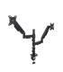 Soporte mesa tooq pantalla gira inclina 2 brazos 17 - 32 negro