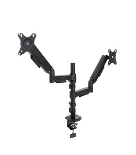 Soporte mesa tooq pantalla gira inclina 2 brazos 17 - 32 negro