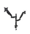 Soporte mesa tooq pantalla gira inclina 2 brazos 17 - 32 negro