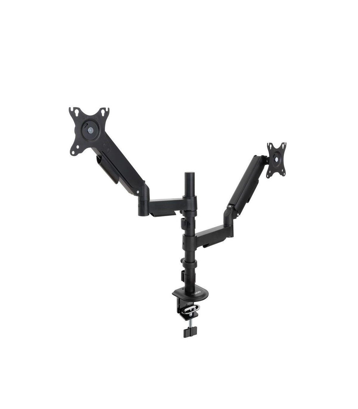 Soporte mesa tooq pantalla gira inclina 2 brazos 17 - 32 negro