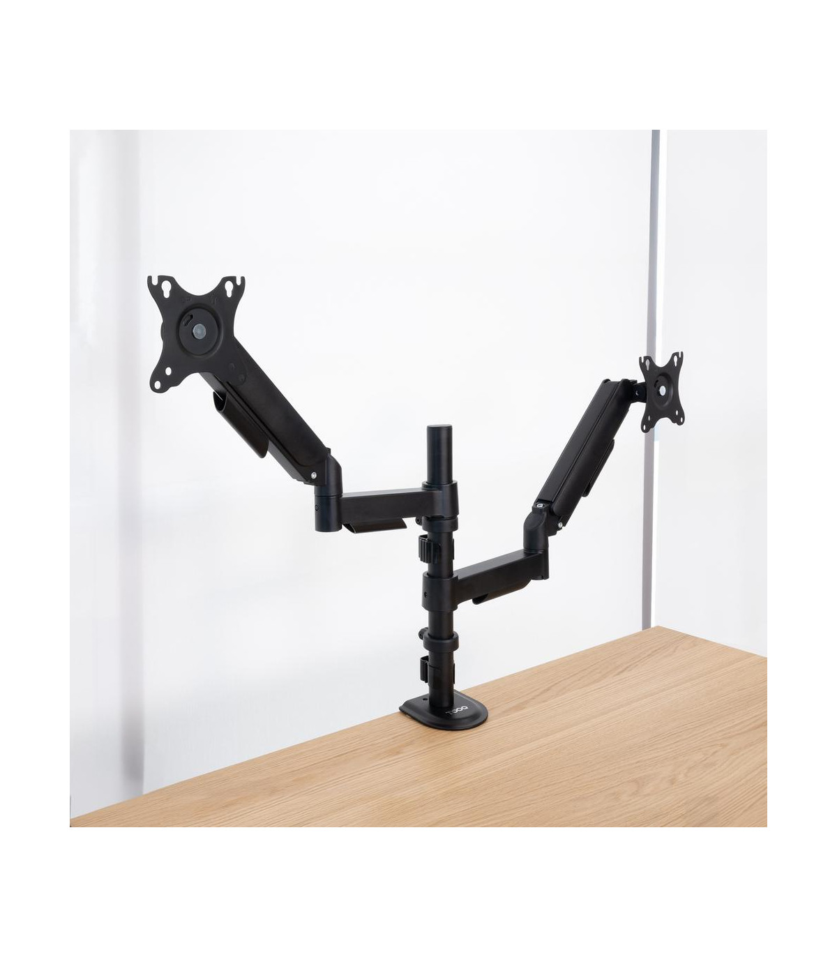 Soporte mesa tooq pantalla gira inclina 2 brazos 17 - 32 negro