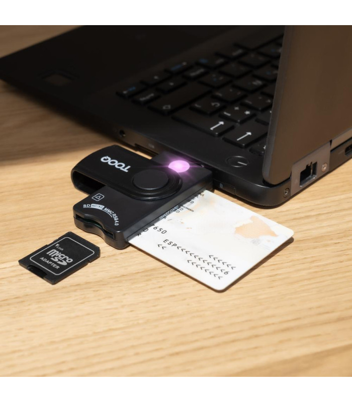 Lector tooq tarjetas inteligentes - dni electrónico - sim - sd - sf - usb - a - negro