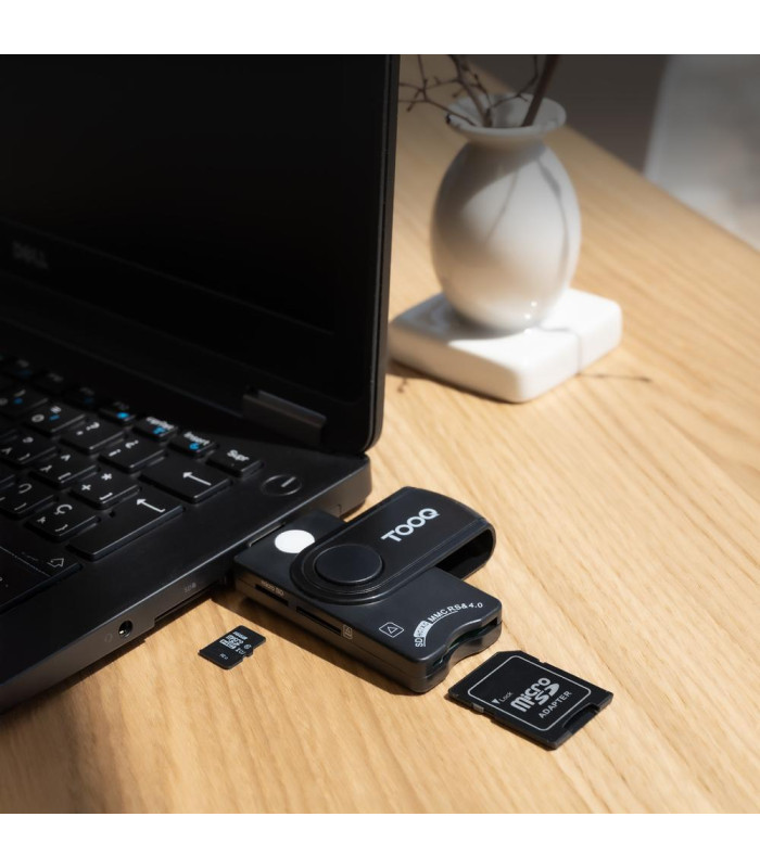 Lector tooq tarjetas inteligentes - dni electrónico - sim - sd - sf - usb - a - negro