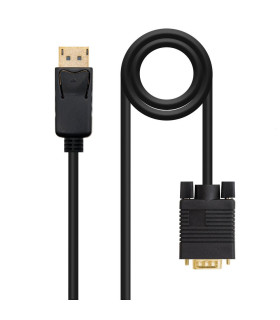 Cable conversor displayport a vga nanocable 5m macho - macho -  negro