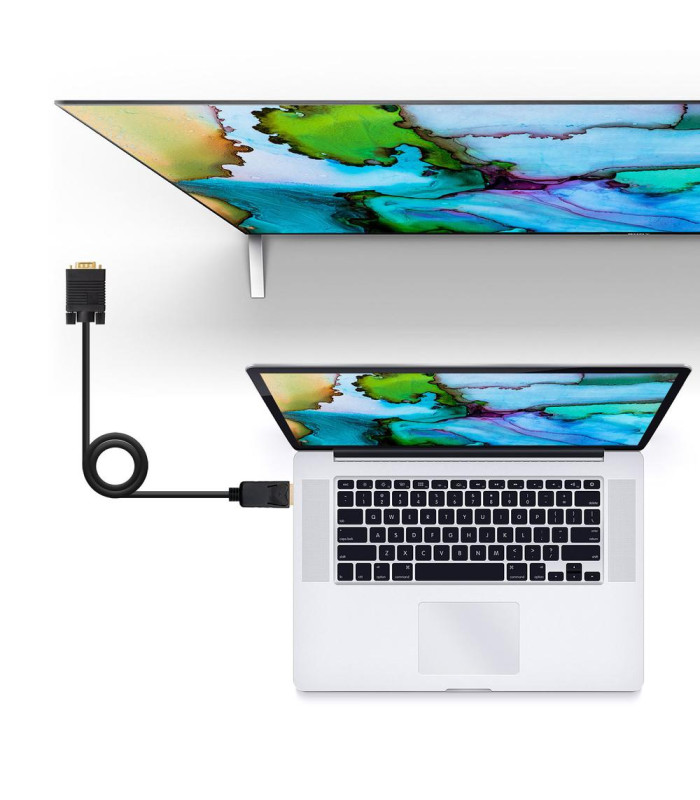 Cable conversor displayport a vga nanocable 5m macho - macho -  negro