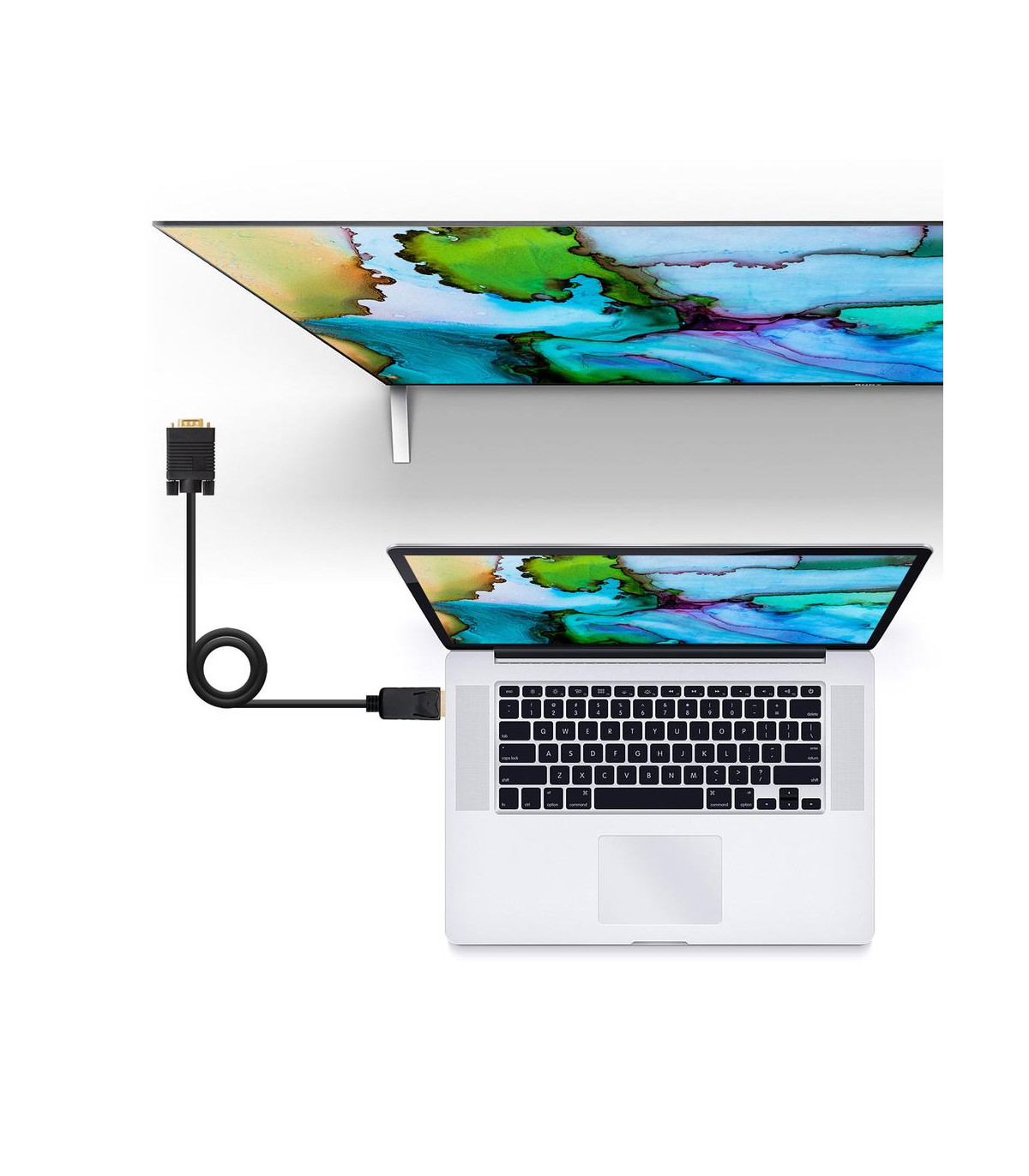 Cable conversor displayport a vga nanocable 5m macho - macho -  negro