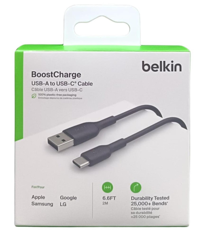 Cable usb tipo c a usb tipo a belkin 2m -  macho - macho -  negro