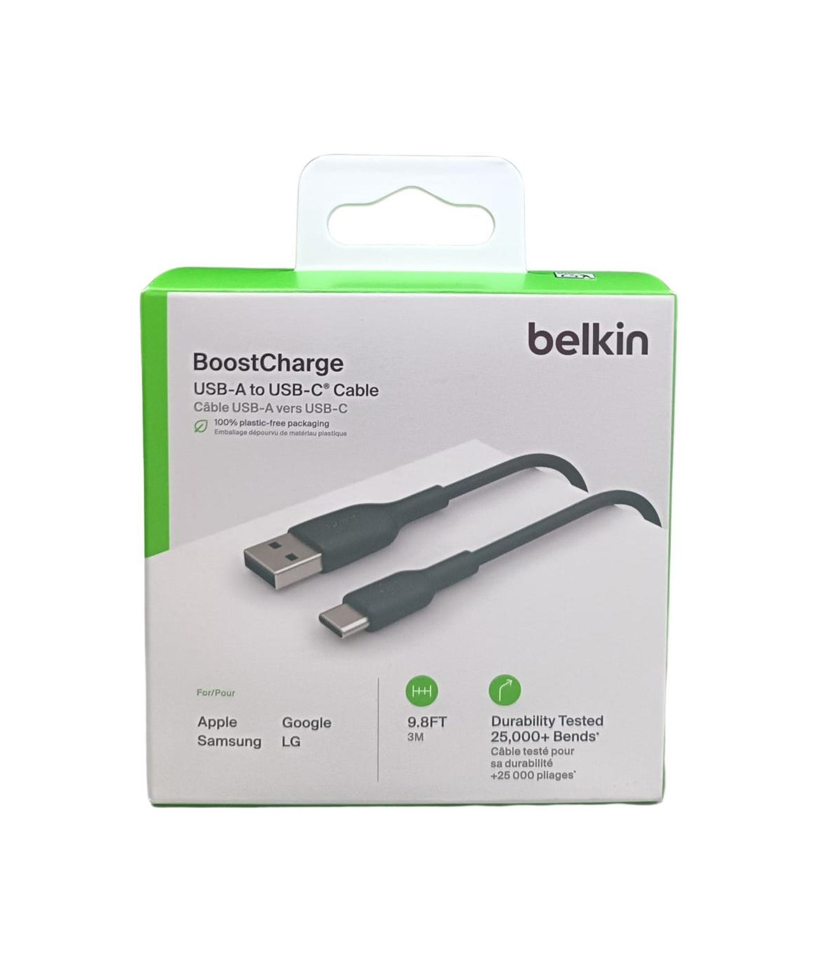 Cable usb tipo c a usb tipo a belkin 3m -  macho - macho -  negro