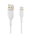 Cable usb tipo c a usb tipo a belkin 3m - macho - macho - blanco