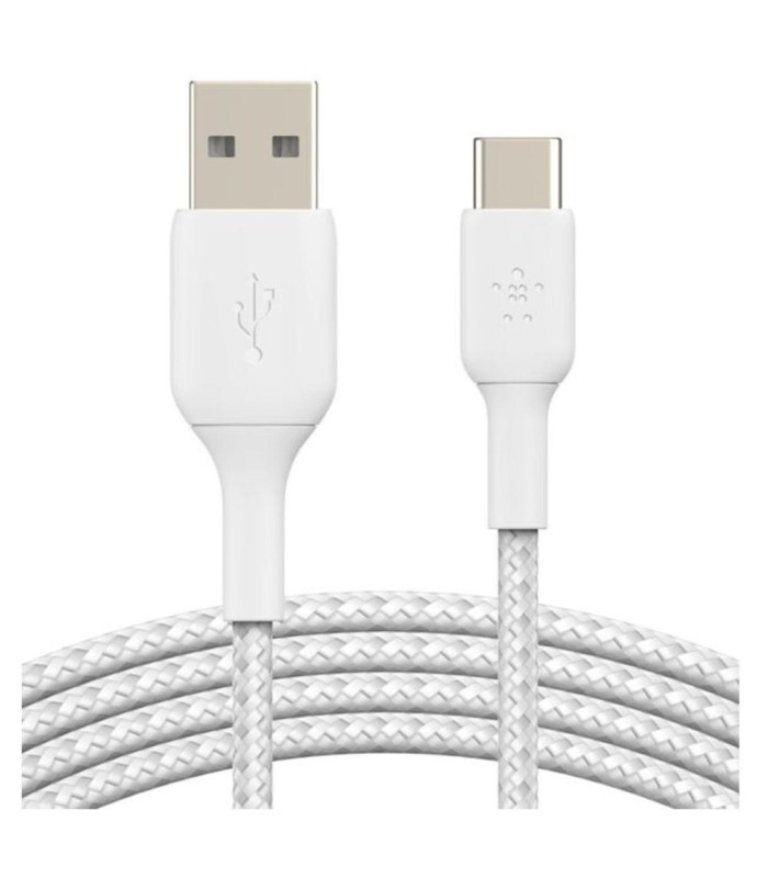 Cable usb tipo c a usb tipo a belkin 3m -  macho - macho -  blanco -  trenzado