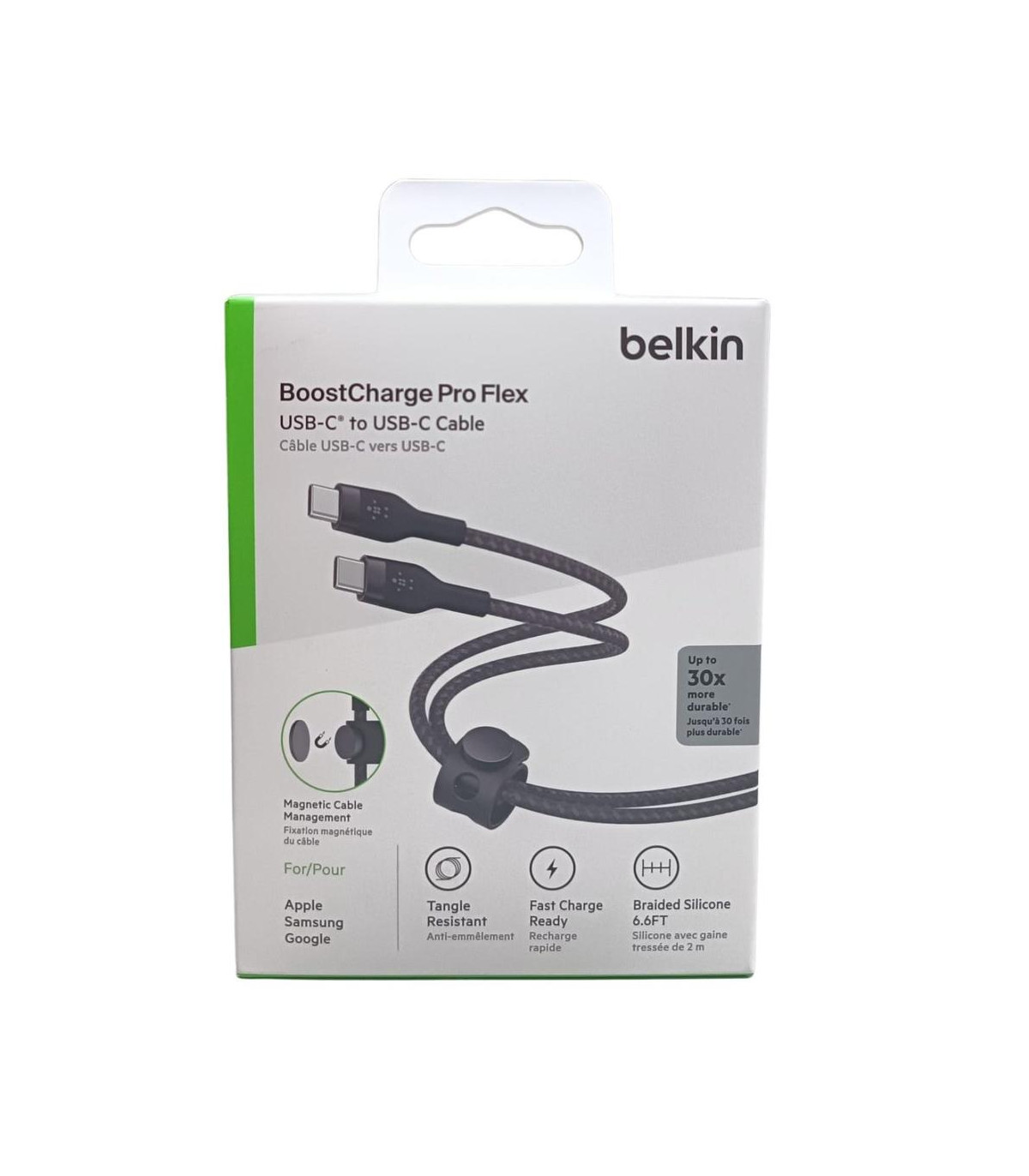 Cable usb tipo c belkin 2m -  macho - macho -  negro -  trenzado
