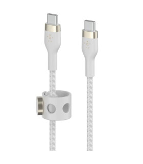 Cable usb tipo c belkin 3m -  macho - macho -  blanco -  trenzado