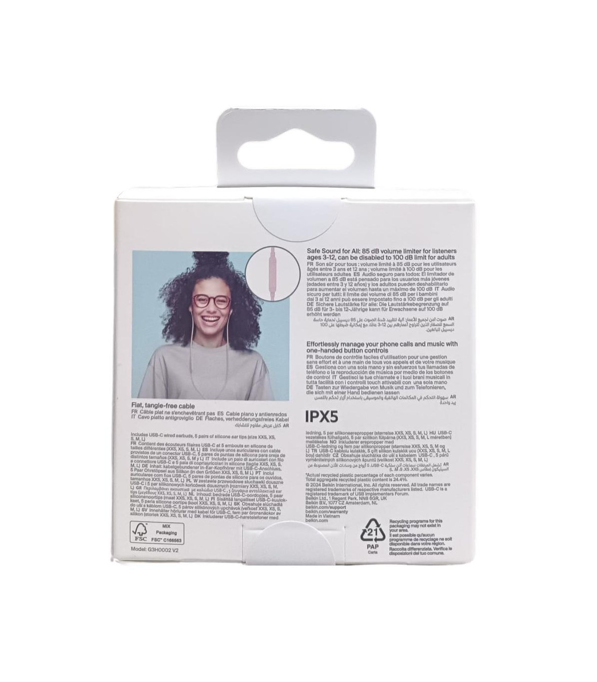 Auriculares belkin g3h0002hqpkv2 rosa