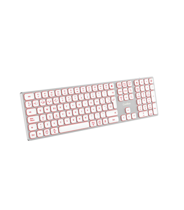 Teclado inalambrico retroiluminado coolbox moonlight key b431 plata blanco