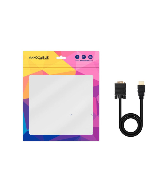 Cable conversor hdmi a vga nanocable 1.8 m - negro