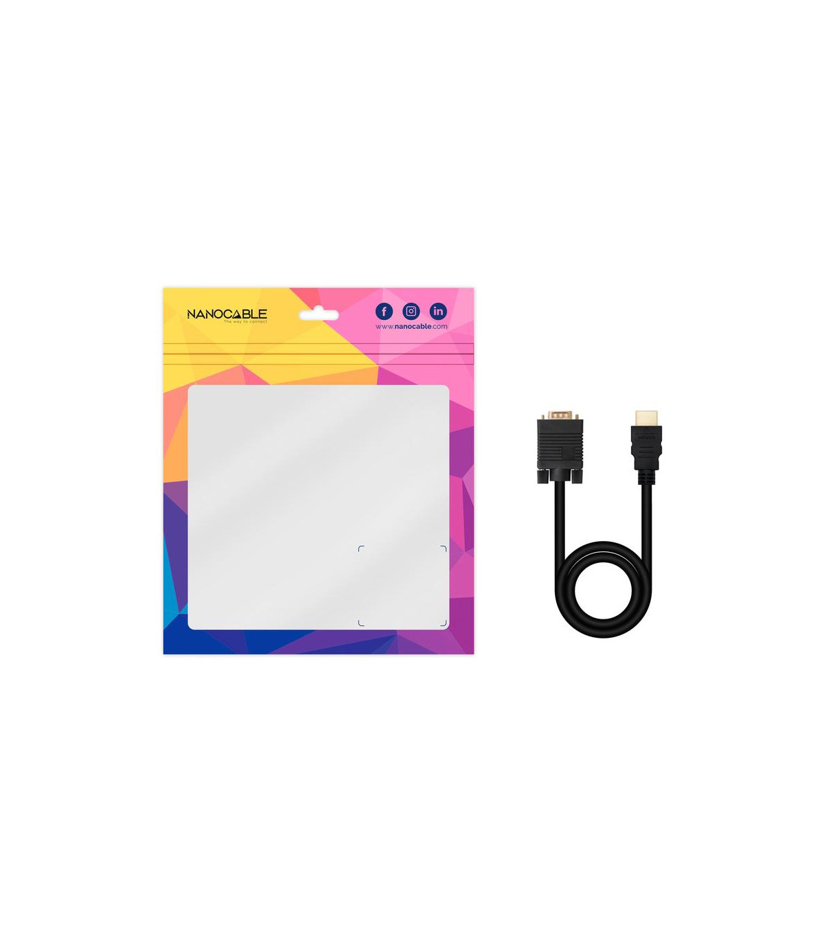 Cable conversor hdmi a vga nanocable 1.8 m - negro