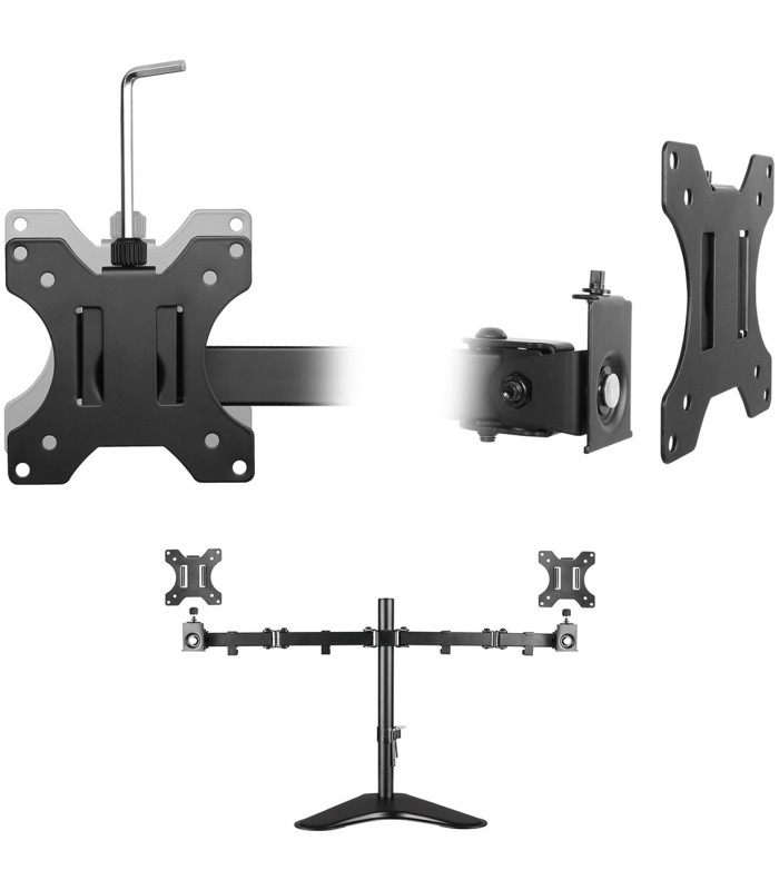 Soporte de mesa ewent ew1536 para 2 monitores de hasta 32 pulgadas