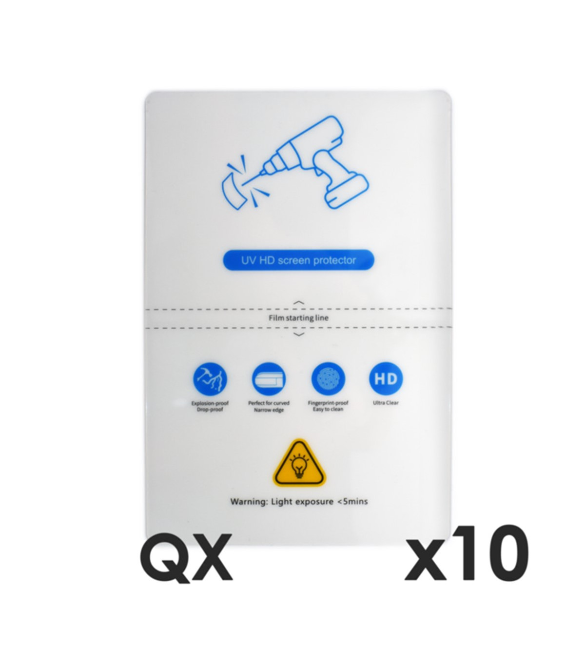 Laminas de fijacion qcharx altas prestaciones hidrogel hd qx hibrida mediante ultravioleta uv pack 10 ud para qx1