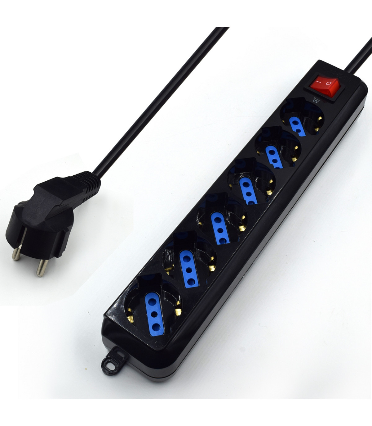 Regleta ewent 6 tomas shucko interruptor y enchufe negro