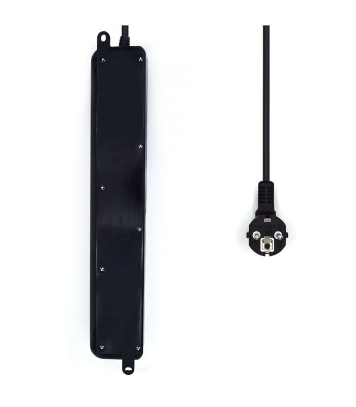 Regleta ewent 6 tomas shucko interruptor y enchufe negro