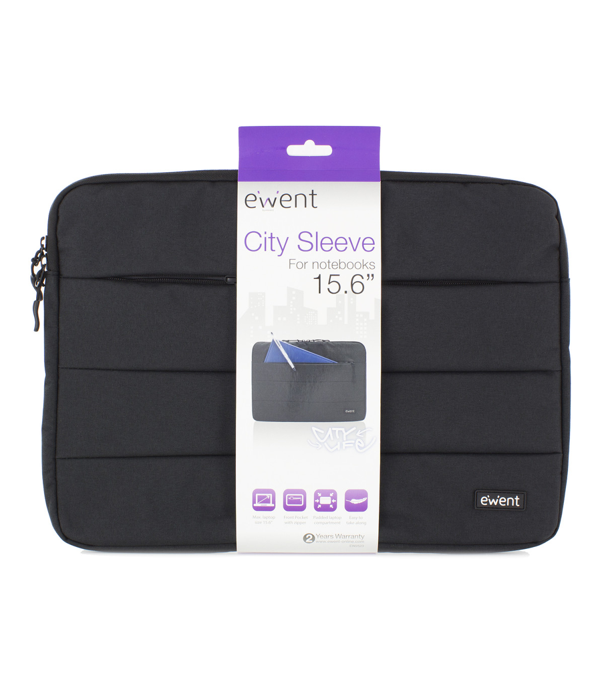 Maletin ewent ew2523 para portatil 15.6 pulgadas negro