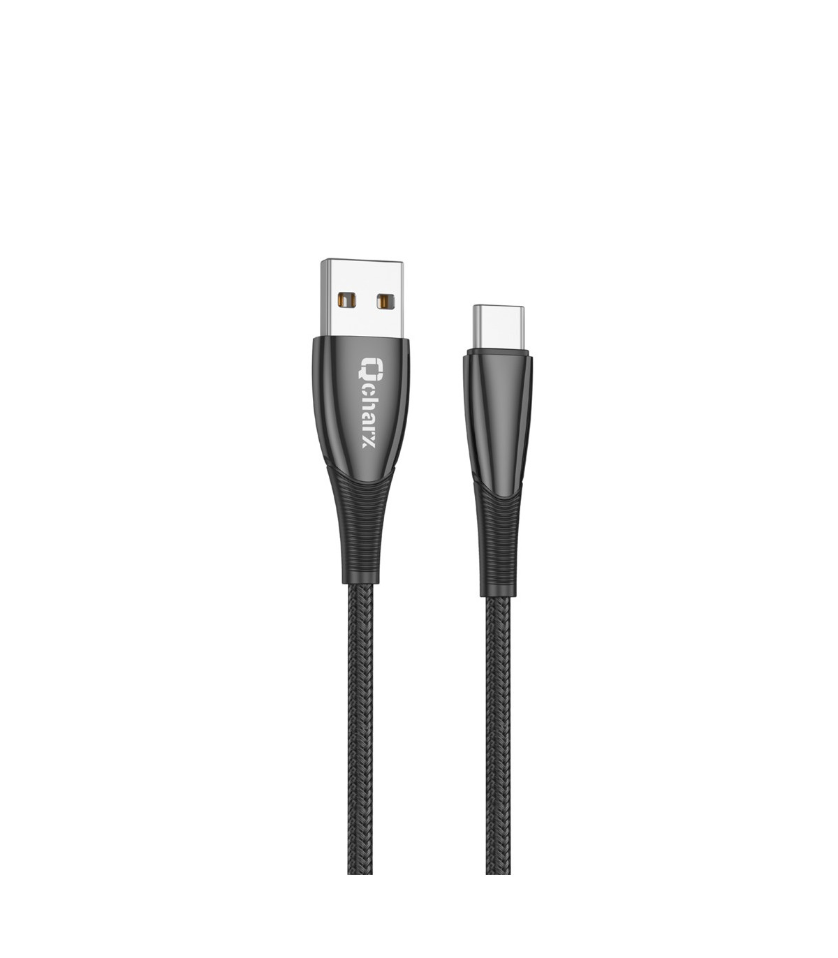Cable qcharx berlin usb a tipo c 3a - 1 m - zinc negro cordon grueso tacto suave