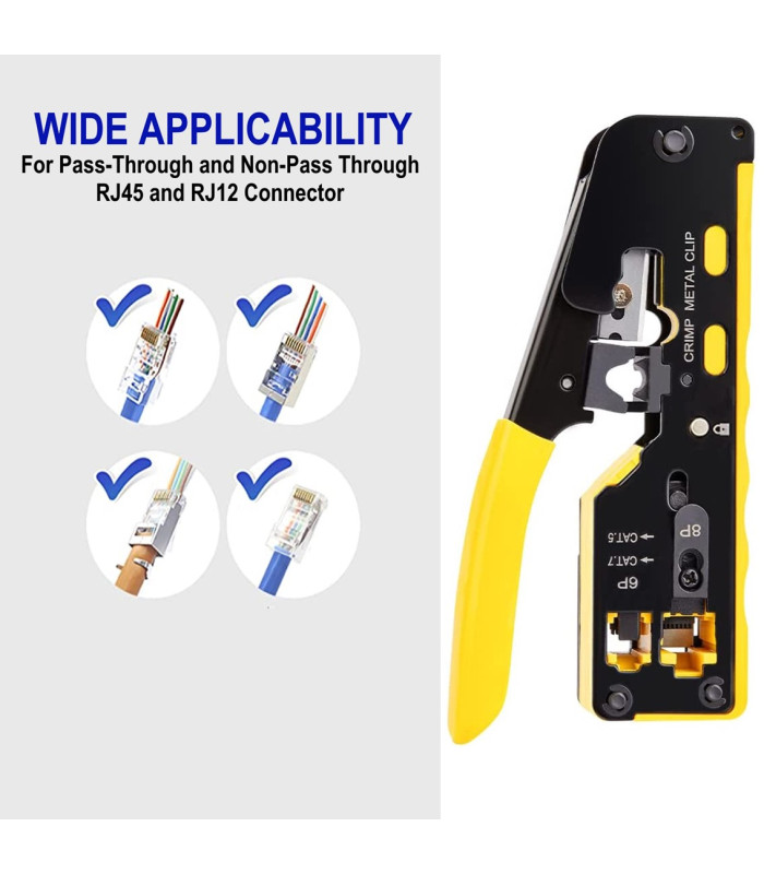 Crimpadora ewent ew9006 para cat.5e - cat.6 - cat.6a - cat.7 - rj11 - rj12