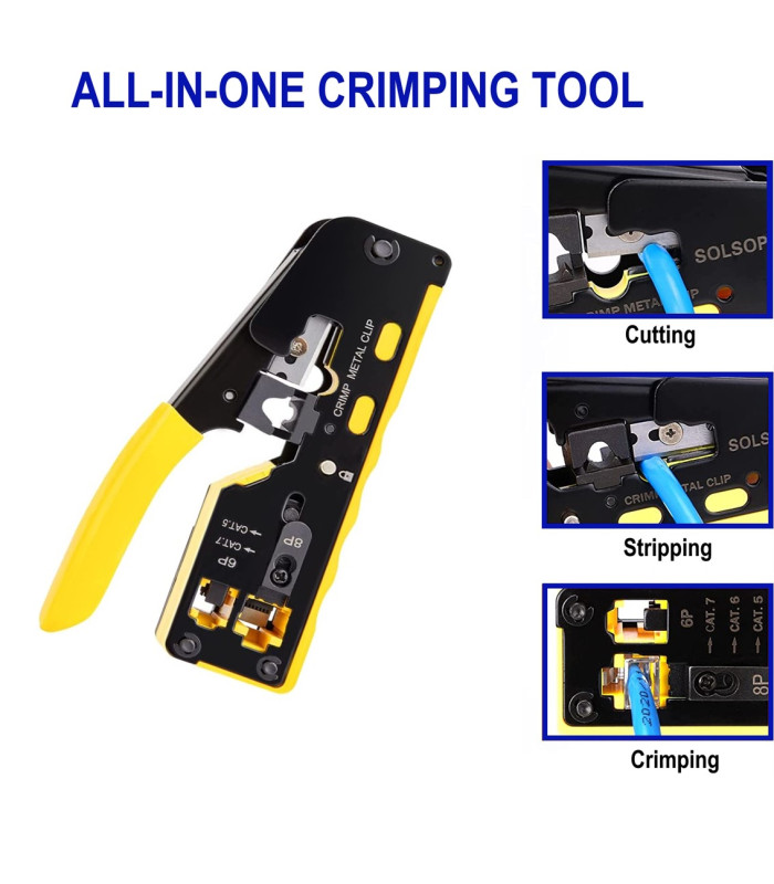 Crimpadora ewent ew9006 para cat.5e - cat.6 - cat.6a - cat.7 - rj11 - rj12