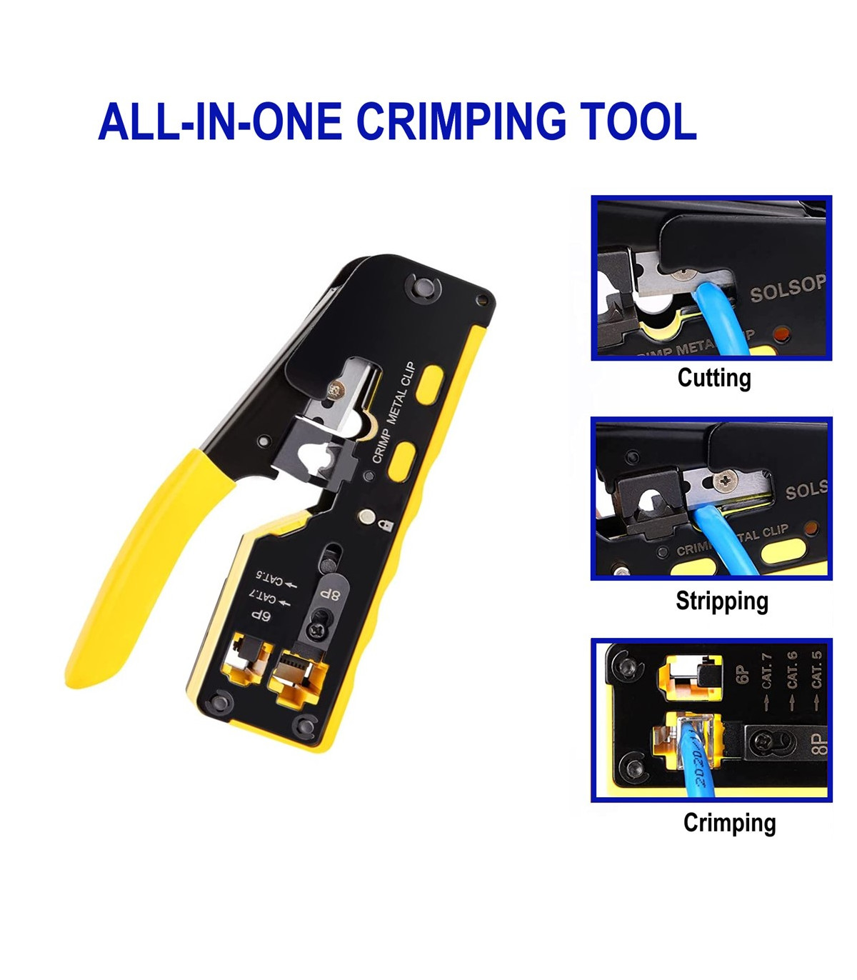 Crimpadora ewent ew9006 para cat.5e - cat.6 - cat.6a - cat.7 - rj11 - rj12