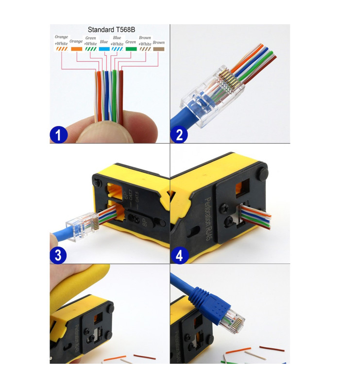 Crimpadora ewent ew9006 para cat.5e - cat.6 - cat.6a - cat.7 - rj11 - rj12