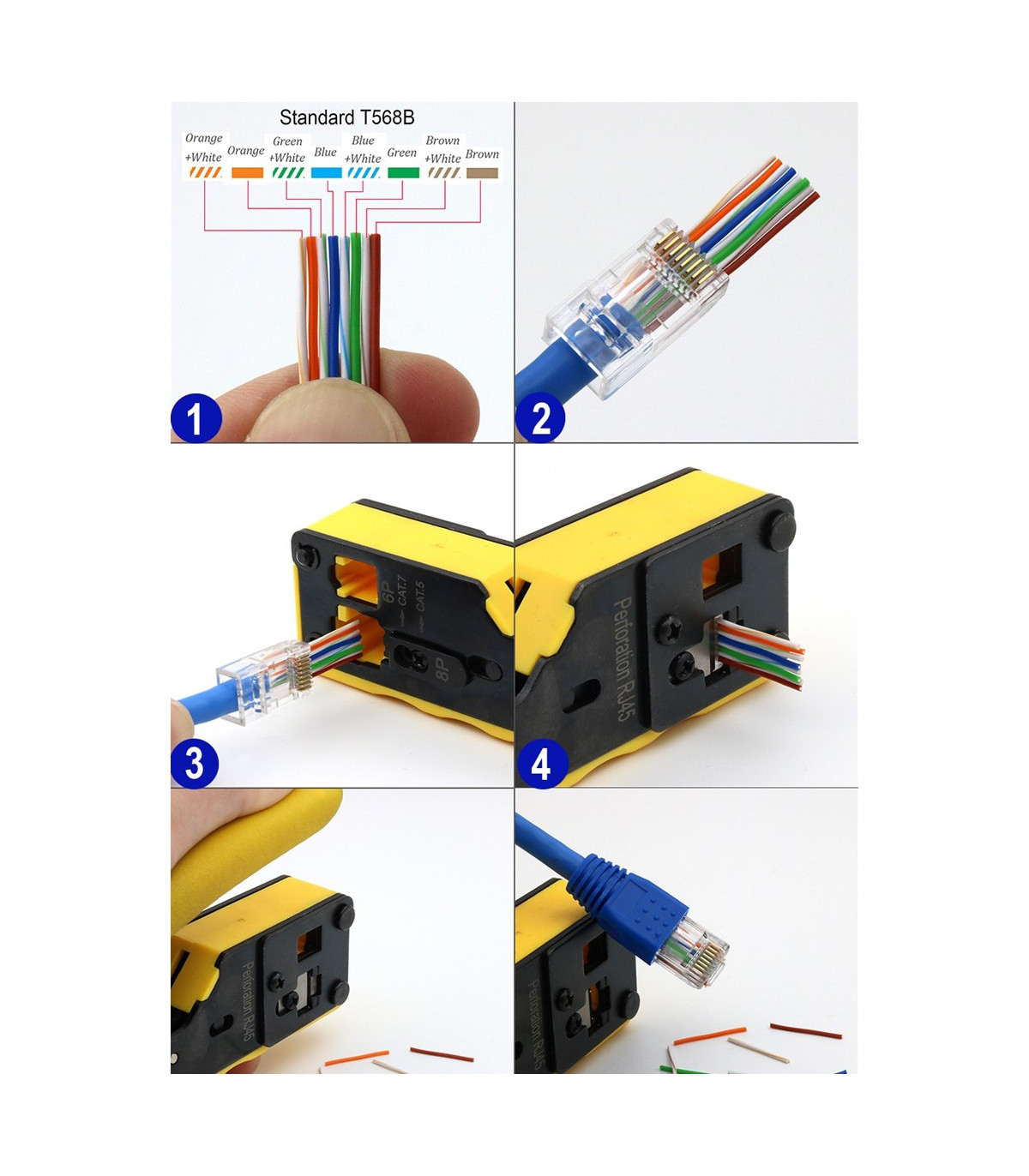 Crimpadora ewent ew9006 para cat.5e - cat.6 - cat.6a - cat.7 - rj11 - rj12