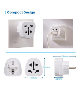 Enchufe universal ewent ew1480 eu - usa - uk - aus - china a europa schuko