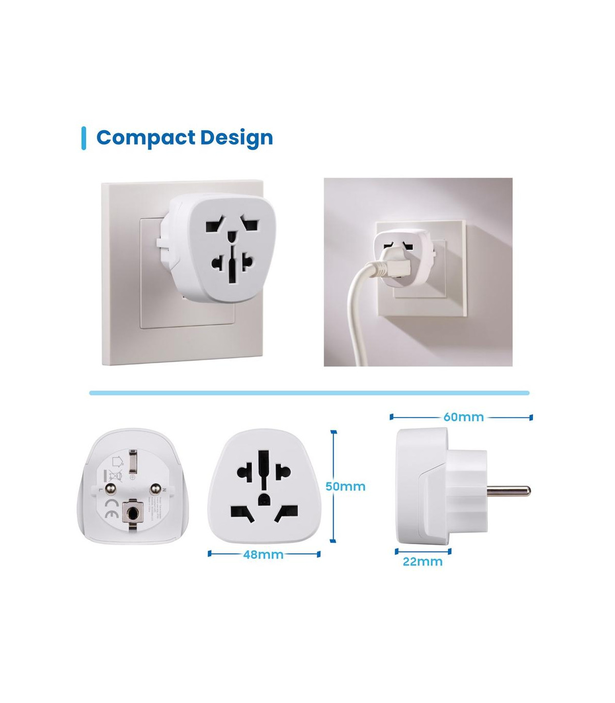 Enchufe universal ewent ew1480 eu - usa - uk - aus - china a europa schuko