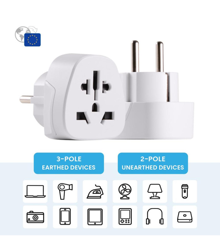 Enchufe universal ewent ew1480 eu - usa - uk - aus - china a europa schuko