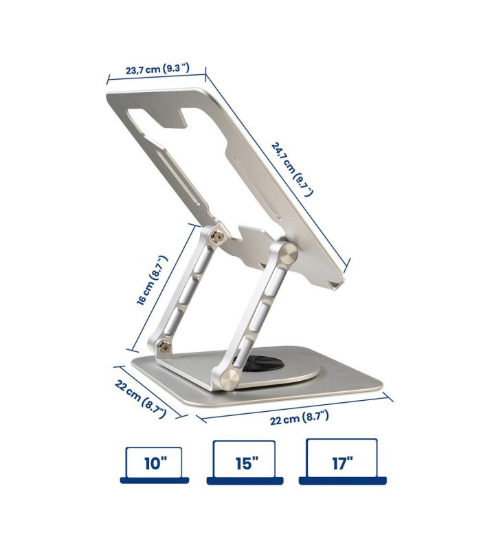 Soporte mesa ewent para portatil 17.3 pulgadas rotacion 360º